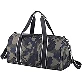 mezhsa Kids Overnight Duffle Bag Girls Boys Sports Gym Bag with Shoe Compartment Wet Pocket Camouflage travel bag (ArmyGreen)