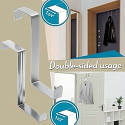 4smile Over The Door Hooks, 3 + 2 Pack - Stainless
