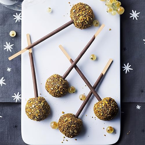 HANSGO 350PCS Candy Apple Skewers Sticks, Bamboo Sticks for Caramel Apple Semi-point Sticks Corn Dog Sticks Lollipop Sticks Sausage Meat Fruit Chocolate Fountain Skewers