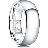 King Will Tungsten Carbide Wedding Band for Men Women Promise Rings for Couples Domed High Polish