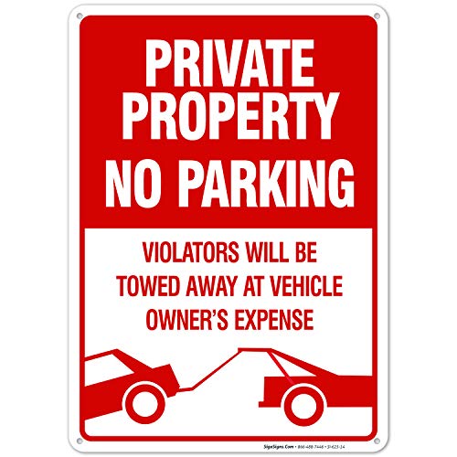 Mua No Parking Sign, Private Property Sign, Violators Will Be Towed