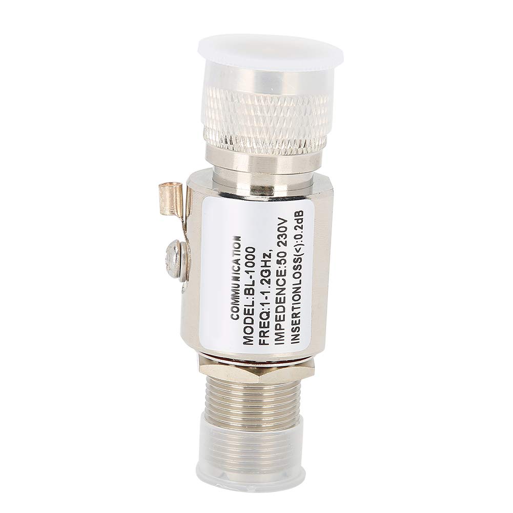 UHF Lightning Arrestor for CB Radio/HAM Radio Antenna, PL-259 Plug (UHF Male) to PL-259 Socket (UHF Female) Bulkhead Surge Protector, 1-1.2GHz