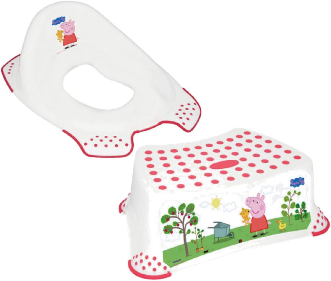 Peppa Pig 49613 Toilet Training Seat Bundled with Peppa Pig Step Stool