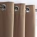 NICETOWN Bedroom Blackout Curtains and Drapes - Window Treatment Thermal Insulated Solid Grommet Blackout Draperies for Bedroom (Set of 2 Panels, 52 by 63 Inch, Cappuccino)