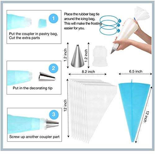 Cake Decorating Supplies | Cake Decorating Kit Baking Supplies Set | Rotating Cake Turntable Stand | Icing Piping Tips & Bags | Smoother & Spatulas, Frosting & Pastry Tools. (220 pcs Master Package)