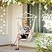 E EVERKING Hanging Rope Hammock Chair Swing Seat with Two Seat Cushions and Carrying Bag, Cotton Weave Porch Swing Chair for Indoor, Outdoor, Garden, Patio, Porch, Yard, Max 265 Lbs