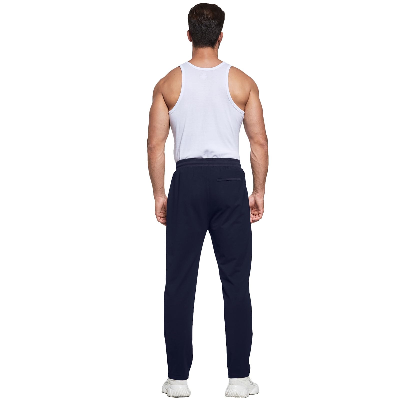 ZOXOZ Jogginghose Herren Trainingshose Herren Baumwolle Sporthose Lang Fitness Sweathose mit Reißverschluss Taschen Dunkelblau XL 2