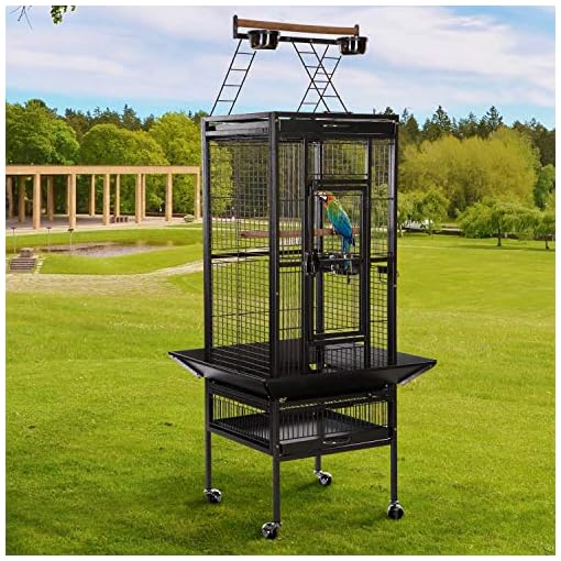 VECELA Bird cage Wrought Iron Flight cage Parrot cage 53/61/68inch
