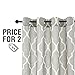 Lazzzy Linen Curtains for Bedroom Geometric Curtain Textured Drapes Lattice Moroccan Tile Print Drapery for Living Room Dining Room Grommet Window Treatment 50