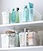 Apogee Life Pantry Organizer Large Clear Basket with Handle - Space Saving Home, Kitchen, Office, Garage Storage Bin with Handle for Easy Pull Clean Solution