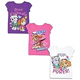 Nickelodeon Girls' Toddler Girls' Paw Patrol 3 Pack T-Shirt Bundle, Grape Violet/Hot Pink/White, 3T