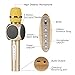 Wireless Karaoke Microphone, Pecosso Bluetooth Microphone, Portable 3-in-1 Handled Multi-function Player Built-in Speaker for PC Smartphone iPhone Android; Home Outdoor Party & Live Broadcast - Gold