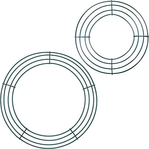 Sumind 2 Pack Wire Wreath Frame Wire Wreath Making Rings Green