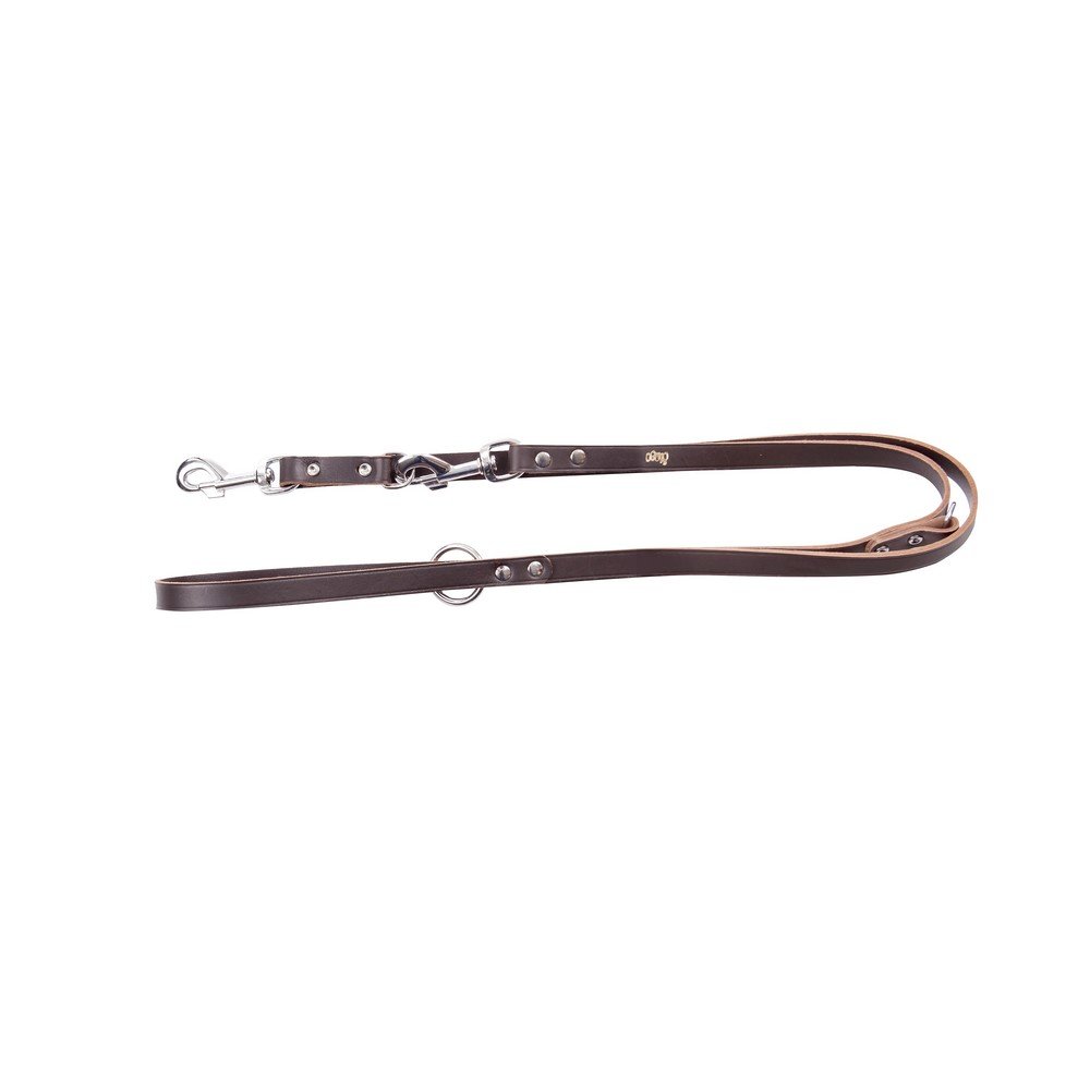 Dingo Long Leash for Dog Brown Genuine Leather Adjustable Lead for Daily Use 10263 โ image 1