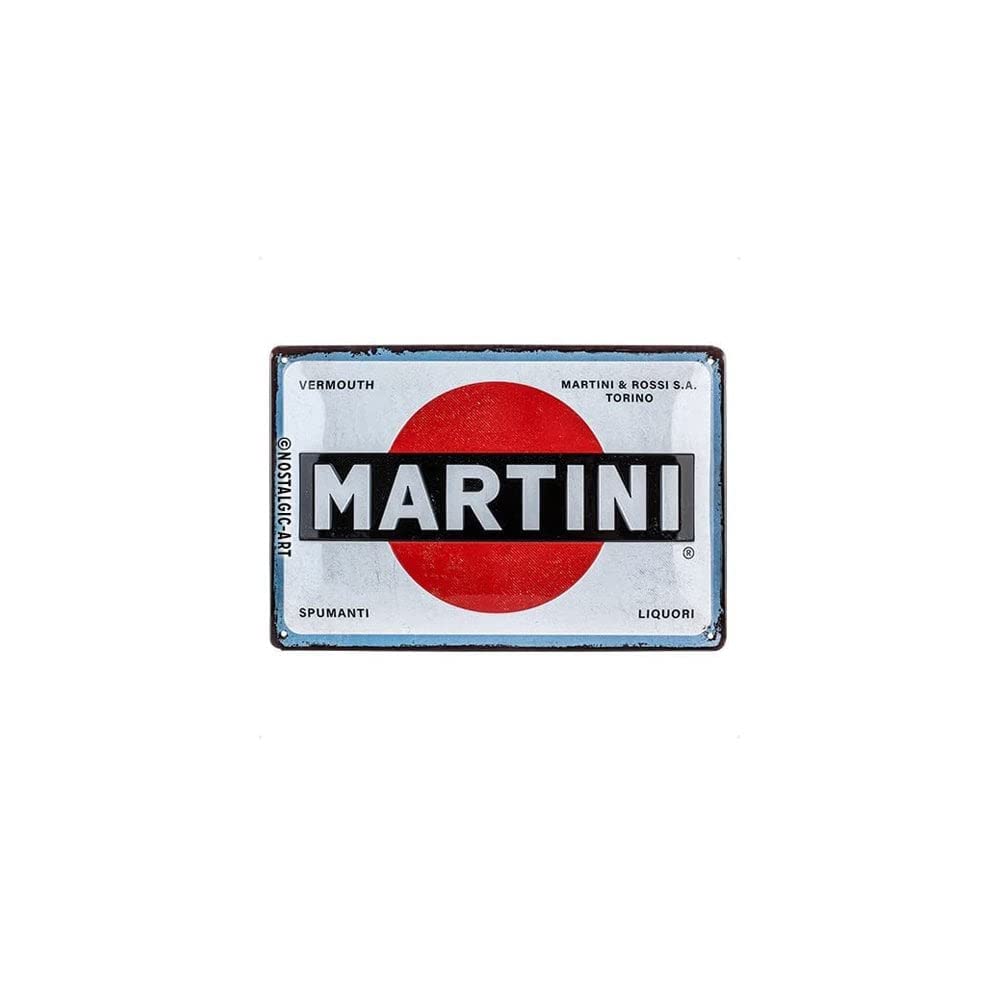 Nostalgic-Art Retro Tin Sign, 20 x 30 cm, Martini - Logo White - Gift Idea as Bar Accessories, Original Licensed Product (OLP), Made of Metal, Vintage Design, Tin Signs Sayings