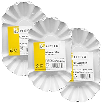 KHE250 20 Pappschalen weiss 9x16x3cm