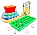Collapsible Silicone Storage Set of 4 Plus Bonus Ice Tray - BPA Free, Microwave, Dishwasher And Freezer Safe Multicolor