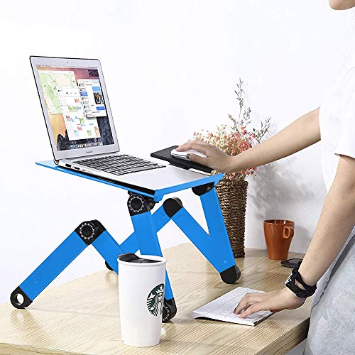 BAIJIAWEI Adjustable Laptop Table Stand with 2 CPU Cooling Fan, Portable Vented Lap Desk with Mouse Pad Side, Foldable Tray Table for Bed, Couch and Sofa - Thumbnail 7