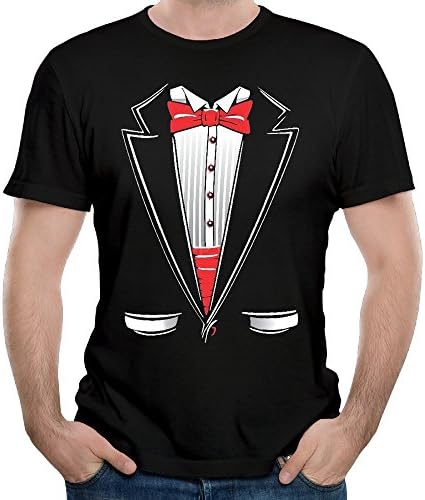 Anch Men's Tuxedo Funny Drawing Tuxedo Black Short-Sleeved T Shirt