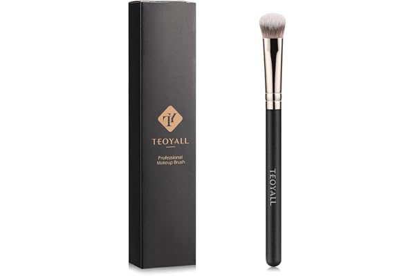 TEOYALL Under-Eye Concealer Brush, Small Flat Angled Synthetic Bristles Flawless Coverage Multitask Brush with Liquid Cream