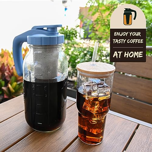 Iced Coffee Maker IMPRESA 64oz Cold Brew Coffee Maker Mason Jar