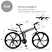 Max4out Mountain Bike Folding Bikes, Featuring 6 Spoke 21 Speed Shining SYS Double Disc Brake Fork Rear Suspension Anti-Slip (Black, 26 in)thumb 1