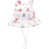 POMIJIAN Baby Sun Hat Girls UPF 50+ Beach Kids Hats Boys Wide Brim Cute Toddler Bucket Hat Floppy Infant Sun Hats