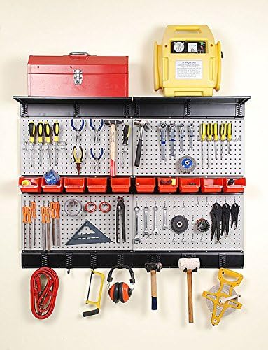 Kyings Garage Tool Organizer ,Wall Control Standard Workbench Metal Pegboard Tool Storage Kit