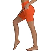 HOKOYI Women's High Waisted Spandex Biker Shorts 7" Gym Compression Shorts with Pockets Workout Running