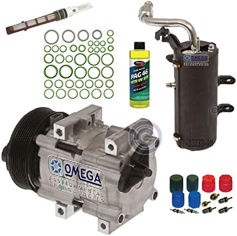 Comfort Auto AC A/C compressor kit compatible with: 1999 2000 2001 2002 2003 Ford F250 F350 F450 F550 V8 7.3L Turbocharged Diesel ONLY