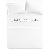 King Size Flat Sheet Single - 300 Thread Count Egyptian Cotton Quality - Hotel Collection Luxury Flat Sheet Sold Separately -