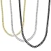 Heraculs Stainless Steel Necklace, 3.5MM Mens Womens Curb Link Chain 3Pcs Set Gold Silve Black 16-30 Inch