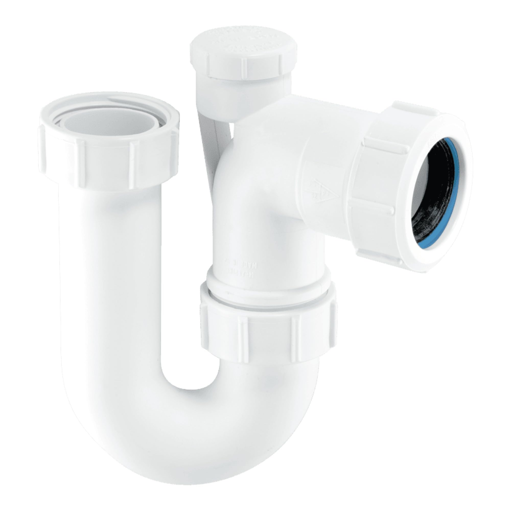 McAlpine SA10V Tubular Swivel Anti-Syphon 'P' Trap-1.25 inch, White