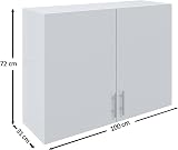 JD Greta 1000mm Kitchen Wall Cabinet - Modern White Matt Storage Unit view 3