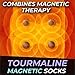 Self Heating Therapy Magnetic Socks Tourmaline Magnetic Unisex winter warm socks for massage Skiing (Black)