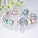YOUFENG Love Beads Charms Bracelet for Girls and Women Murano Glass Beads Rose Flower Charms Amethyst Bracelets (Colorful Heart Charm Bracelet)