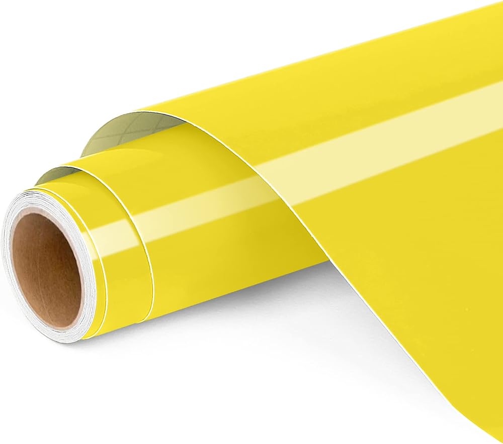Lya Vinyl Permanent Vinyl 12x4ft Yellow for Cricut Silhouette Glossy Self