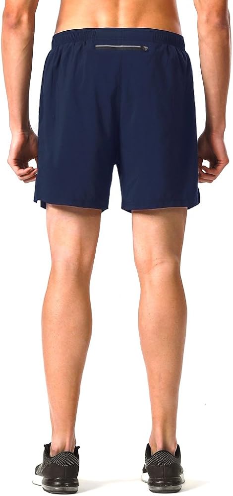 Naviskin Men's 5" Quick Dry Running Shorts Workout Athletic Outdoor Shorts Zip Pocket : Clothing