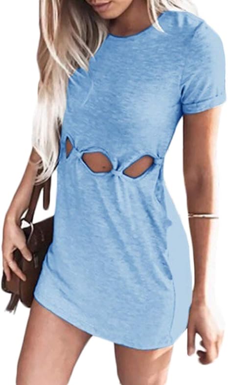 Plain blue t shirt dress Clearance