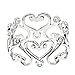 925 Sterling Silver Wide Band Heart Eternity Anniversary Band Valentine's Day Gift