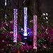 YUNLIGHTS 2pcs Garden Solar Lights Outdoor Solar Tube Lights Solar Acrylic Bubble RGB Color Changing Solar Powered Garden Stake Lights for Garden Patio Backyard Pathway Decoration