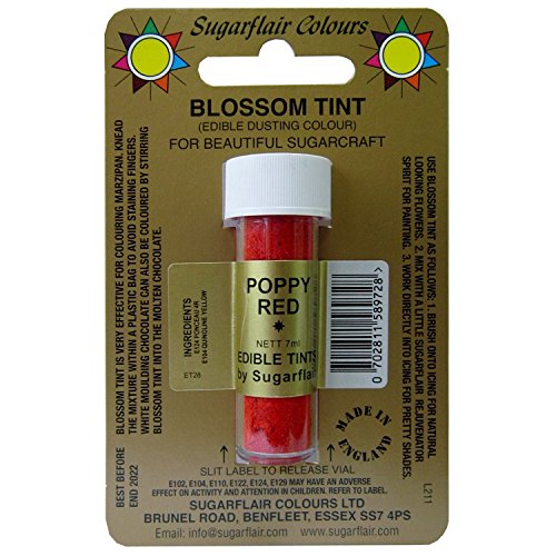 Sugarflair Poppy Red Edible Blossom Tints Food Colour Colouring Dust Powder