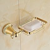 Rozinsanitary Gold Finish Soap Dish Holder Wall Mounted Soap Basket