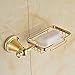 Rozinsanitary Gold Finish Soap Dish Holder Wall Mounted Soap Basket