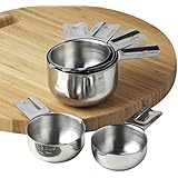 Measuring Cups Stainless Steel 6 Piece Stackable Set by KitchenMade