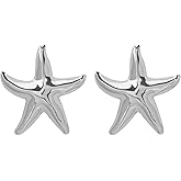 Metal Starfish Studs Earrings for Women Silver Gold Beach Ocean Jewelry Sea Star Earrings Smooth Starfish Earrings