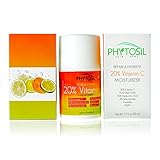 BEST Daytime Moisturizer with 20% Vitamin C, 10% Hyaluronic Acid, Plant Stem Cells, 5% Niacinamide & Peptides - Firms, Brightens Skin tone, Diminishes Lines & Wrinkles – Phytosil 1.7 OZ