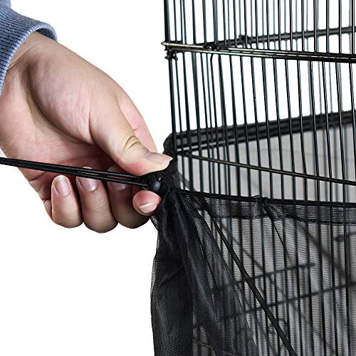 ASOCEA Universal Birdcage Cover Bird Cage Seed Catcher Parrot Cage Mesh Skirt Birdseed Nylon Net