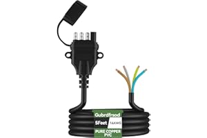 Gubrdfrsod 16AWG 5FT 4 Pin Trailer Connector Black 4 Pin Trailer Wiring Harness Pure Copper 4 Wire Trailer Wire with Jacketed Heavy Duty 4 Way Trailer Plug with Dust Cover