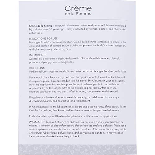 Crème De La Femme 3Pack, Vaginal Dryness Cream Created by a Woman